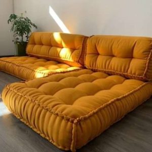 Hemp Floor Cushion Set, Rust
