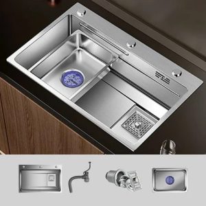 Modern Stainless Steel Sink with Strainer