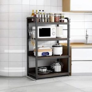 Matte Black Kitchen Organizer Rack